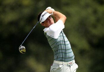 JOHNS CREEK, GA - AUGUST 12:  Keegan Bradley watches his tee shot on the 14th hole during the second round of the 93rd PGA Championship at the Atlanta Athletic Club on August 12, 2011 in Johns Creek, Georgia.  (Photo by Andrew Redington/Getty Images)
