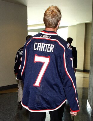 Carter sporting his new Columbus jersey