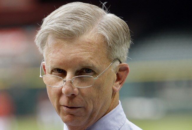 HOUSTON - APRIL 08:  Houston Astros general manager Ed Wade during batting practice before the Houston Astros play the Florida Marlins at Minute Maid Park on April 8, 2011 in Houston, Texas.  (Photo by Bob Levey/Getty Images)