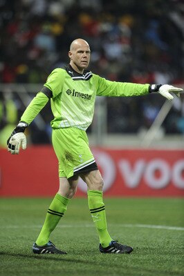 NELSPRUIT, SOUTH AFRICA - JULY 19:  Goalkeeper Brad Friedel of Tottenham Hotspur looks on during the 2011 Vodacom Challenge match between Orlando Pirates and Tottenham Hotspur from Mbombela Stadium on July 19, 2011 in Nelspruit, South Africa. (Photo by Le