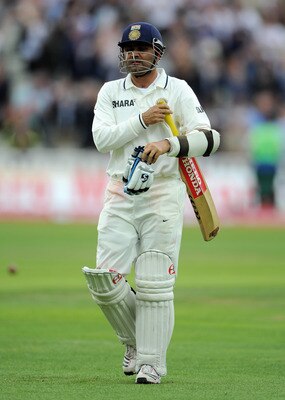 BIRMINGHAM, ENGLAND - AUGUST 12:   Virender Sehwag of India heads for the pavillion after being dismissed during day three of the 3rd npower Test at Edgbaston on August 12, 2011 in Birmingham, England. (Photo by Gareth Copley/Getty Images)