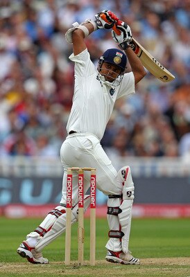 BIRMINGHAM, ENGLAND - AUGUST 13:  Suresh Raina of India takes leaves a ball during day four of the 3rd npower Test at Edgbaston on August 13, 2011 in Birmingham, England.  (Photo by Richard Heathcote/Getty Images)
