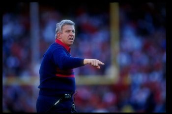 20 Jan 1991:  New York Giants head coach Bill Parcells looks on during a playoff game against the San Francisco 49ers at Candlestick Park in San Francisco, California.  The Giants won the game, 15-13. Mandatory Credit: Otto Greule  /Allsport
