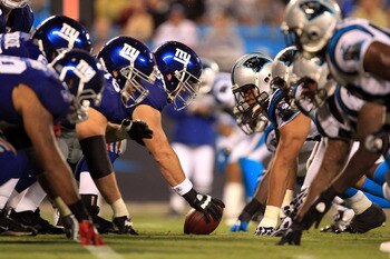 CHARLOTTE, NC - AUGUST 13:  A general view of the New York Giants versus Carolina Panthers during their preseason game at Bank of America Stadium on August 13, 2011 in Charlotte, North Carolina.  (Photo by Streeter Lecka/Getty Images)