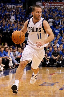 DALLAS, TX - MAY 17:  Jose Juan Barea #11 of the Dallas Mavericks moves the ball while taking on the Oklahoma City Thunder in Game One of the Western Conference Finals during the 2011 NBA Playoffs at American Airlines Center on May 17, 2011 in Dallas, Tex