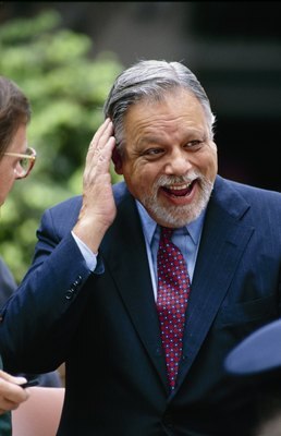 JUNE 10, 1989:  MLB Commissioner Bart Giamatti is shown in a photo taken on June 10, 1989. (Photo by Jim  Commentucci/Getty Images)