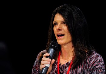 BARCELONA, SPAIN - MARCH 10:  Former soccer player and founder of the Mia Hamm Foundation looks on during the Global Sports Forum day 1 on March 10, 2011 in Barcelona, Spain.  (Photo by David Ramos/Getty Images)