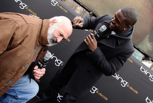 FORT WORTH, TX - FEBRUARY 03:  TV personality Joe Cahn and NFL player Reggie Bush attend the Bing National Tailgating Championship at Sundance Square on February 3, 2011 in Fort Worth, Texas.  (Photo by Michael Buckner/Getty Images for Bing)