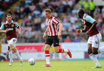 BURNLEY, UNITED KINGDOM - JULY 30: Connor Wickham (C) of Sunderland in action during the pre season friendly match between Burnley and Sunderland at Turf Moor on July 30, 2011 in Burnley, England. (Photo by Clint Hughes/Getty Images)