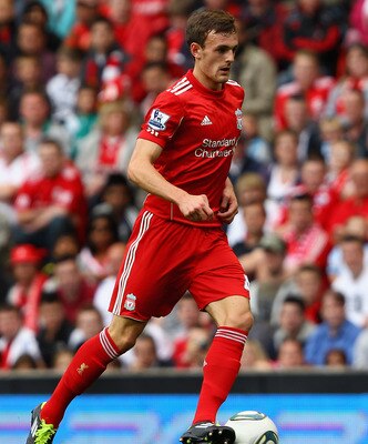 LIVERPOOL, ENGLAND - AUGUST 06: Jack Robinson of Liverpool in action during the pre season friendly match between Liverpool and Valencia at Anfield on August 6, 2011 in Liverpool, England.  (Photo by Clive Brunskill/Getty Images)