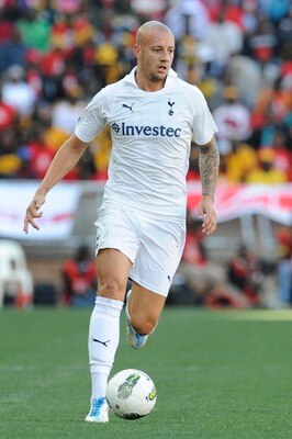POLOKWANE, SOUTH AFRICA - JULY 16:  Alan Hutton during the 2011 Vodacom Challenge match between Kaizer Chiefs and Tottenham Hotspur from Peter Mokaba Stadium on July 16, 2011 in Polokwane, South Africa.  (Photo by Lefty Shivmabu/Gallo Images/Getty Images)