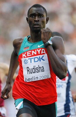 BERLIN - AUGUST 20:  David Lekuta Rudisha of Kenya competes in the men's 800 Metres Heats during day six of the 12th IAAF World Athletics Championships at the Olympic Stadium on August 20, 2009 in Berlin, Germany.  (Photo by Andy Lyons/Getty Images)