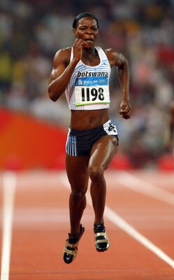 BEIJING - AUGUST 17:  Amantle Montsho of Botswana competes in the Women's 400m Semi Final held at the National Stadium on Day 9 of the Beijing 2008 Olympic Games on August 17, 2008 in Beijing, China.  (Photo by Stu Forster/Getty Images)