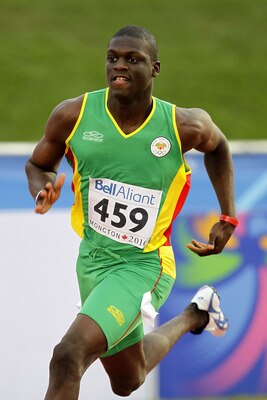 MONCTON, NB - JULY 20:  Kirani James of Grenada competes in the 400 Metres Men's qualification heats on day two of the 13th IAAF World Junior Athletics Championships at the Stade Moncton 2010 Stadium on July 20, 2010 in Moncton, Canada.  (Photo by Chris T