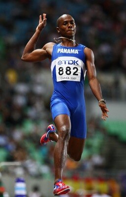 OSAKA, JAPAN - AUGUST 30:  Irving Saladino of Panama competes on his way to winning the Men's Long Jump Final on day six of the 11th IAAF World Athletics Championships on August 30, 2007 at the Nagai Stadium in Osaka, Japan.  (Photo by Michael Steele/Gett