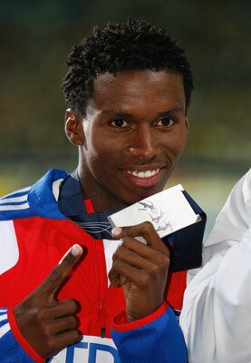 BERLIN - AUGUST 21:  Leonel Suárez of Cuba receives the bronze medal during the medal ceremony for the men's  Decathlon during day seven of the 12th IAAF World Athletics Championships at the Olympic Stadium on August 21, 2009 in Berlin, Germany.  (Photo b