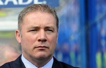 GLASGOW, SCOTLAND - JULY 23:  Rangers manager Ally McCoist looks on during the Clydesdale Bank Premier League match between Rangers and Hearts at Ibrox Stadium on July 23, 2011 in Glasgow, Scotland.  (Photo by Chris Brunskill/Getty Images)