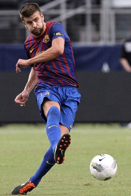 ARLINGTON, TX - AUGUST 06:  Gerard Pique #3 of FC Barcelona at Cowboys Stadium on August 6, 2011 in Arlington, Texas.  (Photo by Ronald Martinez/Getty Images)