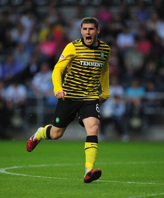 SWANSEA, WALES - AUGUST 03:  Celtic player Gary Hooper in action during the pre season friendly between Swansea City and Celtic at Liberty stadium on August 3, 2011 in Swansea, Wales.  (Photo by Stu Forster/Getty Images)