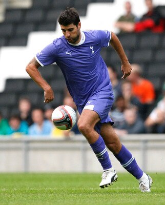 MILTON KEYNES, ENGLAND - JULY 26: Vedran Corluka of Tottenham Hotspur in action during the Pre Season Friendly match between Mk Dons and Tottenham Hotspur at Stadium MK on July 26, 2011 in Milton Keynes, England. (Photo by Tom Dulat/Getty Images)