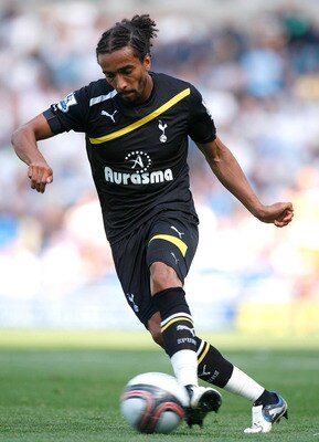 BRIGHTON, ENGLAND - JULY 30: Benoit Assou-Ekotto of Tottenham Hotspur in action during the Pre Season Friendly match between Brighton & Hove Albion and Tottenham Hotspur at Amex Stadium on July 30, 2011 in Brighton, United Kingdom. (Photo by Tom Dulat/Get