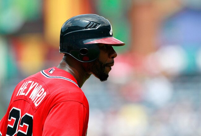 ATLANTA, GA - JULY 31:  Jason Heyward #22 of the Atlanta Braves waits on third base in the fourth inning against the Florida Marlins at Turner Field on July 31, 2011 in Atlanta, Georgia.  (Photo by Kevin C. Cox/Getty Images)