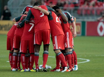 TORONTO, CANADA - AUGUST 13: Toronto FC prepares for action against Real Salt Lake during MLS action at  BMO Field August 13, 2011 in Toronto, Ontario, Canada. (Photo by Abelimages/Getty Images)