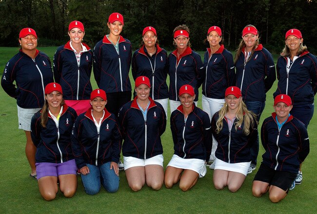 NORTH PLAINS, OR - AUGUST 21:  A team photo of the United States Solheim Cup after the Safeway Classic at Pumpkin Ridge Golf Club on August 21, 2011 in North Plains, Oregon.  (Photo by Jonathan Ferrey/Getty Images)