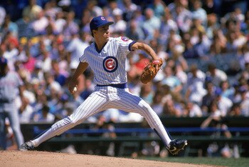 CHICAGO -1988:  Greg Maddux #31 of the Chicago Cubs winds back to pitch during a game against the New York Mets in the 1988 season at Wrigley Field in Chicago, Illinois. ( Photo by: Jonathan Daniel/ Getty Images )