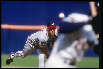4 Apr 1993:  Pitcher Greg Maddux of the Atlanta Braves throws the ball during the San Diego Padres'' opening day game at Jack Murphy Stadium in San Diego, California. Mandatory Credit: Stephen Dunn  /Allsport
