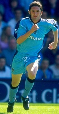 21 Aug 1999:  Robbie Keane of Coventry City in action during the FA Carling Premiership match against Derby County played at Highfield Road in Coventry, England.  The match finished in a 2-0 victory to Coventry City.  \ Mandatory Credit: Mike Hewitt /Alls