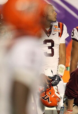 MIAMI, FL - JANUARY 03: Head coach Frank Beamer of the Virginia Tech Hokies looks on against the Stanford Cardinal during the 2011 Discover Orange Bowl at Sun Life Stadium on January 3, 2011 in Miami, Florida. Stanford won 40-12. (Photo by Streeter Lecka/