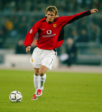 David Beckham Goals on Turin   February 25  David Beckham Of Manchester United Takes A Free