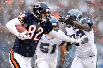 Greg Olsen caught 13 TDs from Cutler, more than any Bears' receiver.