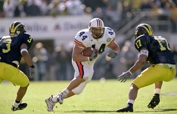 1 Jan 2001:  Heath Evans #44 of the Auburn Tigers moves with the ball during the Citrus Bowl Game against the Michigan Wolverines at the Citrus Bowl in Orlando, Florida.  The Wolverines defeated the Tiger 31-28.Mandatory Credit: Andy Lyons  /Allsport