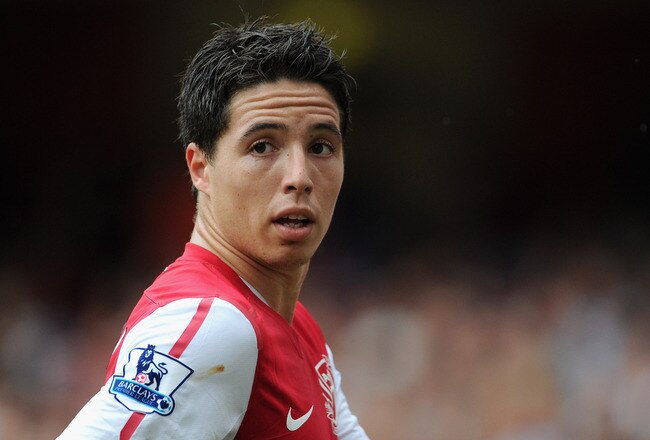 LONDON, ENGLAND - AUGUST 20:  Samir Nasri of Arsenal looks on during the Barclays Premier League match between Arsenal and Liverpool at the Emirates Stadium on August 20, 2011 in London, England.  (Photo by Michael Regan/Getty Images)