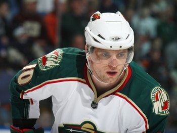 UNIONDALE, NY - MARCH 25: Marian Gaborik #10 of the Minnesota Wild skates against the New York Islanders on March 25, 2009 at the Nassau Coliseum in Uniondale, New York. (Photo by Bruce Bennett/Getty Images)