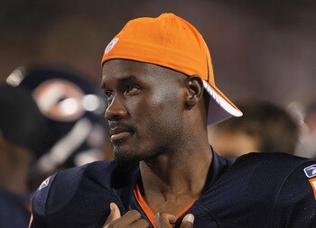 CHICAGO, IL - AUGUST 13: Roy Williams #11 of the Chicago Bears watches as his teammates take on the Buffalo Bills during a preseason game at Soldier Field on August 13, 2011 in Chicago, Illinois. The Bears defeated the Bills 10-3. (Photo by Jonathan Danie