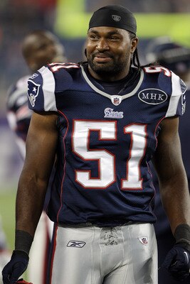 FOXBORO, MA - AUGUST 11:  Jerod Mayo #51 of the New England Patriots looks on from the sideline during the game against the Jacksonville Jaguars on August 11, 2011 at Gillette Stadium in Foxboro, Massachusetts. The New England Patriots defeated the Jackso