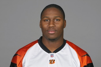 CINCINNATI, OH - CIRCA 2010: In this handout image provided by the NFL, Carlos Dunlap of the Cincinnati Bengals poses for his 2010 NFL headshot circa 2010 in Cincinnati, Ohio.  (Photo by NFL via Getty Images)
