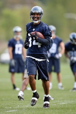 RENTON, WA - MAY 2:  T.J. Houshmandzadeh #84 of the Seattle Seahawks smiles during minicamp at the Seahawks training facility on May 2, 2009 in Renton, Washington. (Photo by Otto Greule Jr/Getty Images)