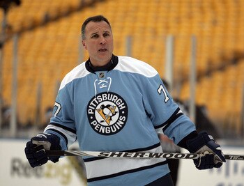 PITTSBURGH, PA - DECEMBER 31:  Paul Coffey #77 of the Pittsburgh Penguins skates against the Washington Capitals during the 2011 NHL Winter Classic Alumni Game on December 31, 2010 at Heinz Field in Pittsburgh, Pennsylvania.  (Photo by Justin K. Aller/Get