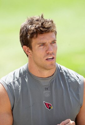 FLAGSTAFF, AZ - JULY 31:  Linebacker Stewart Bradley #97 of the Arizona Cardinals arrives to the team training camp at Northern Arizona University on July 31, 2011 in Flagstaff, Arizona.  (Photo by Christian Petersen/Getty Images)