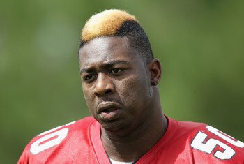FLAGSTAFF, AZ - JULY 30:   Linebacker O'Brien Schofield #50 of the Arizona Cardinals practices in the team training camp at Northern Arizona University on July 30, 2011 in Flagstaff, Arizona.  (Photo by Christian Petersen/Getty Images)