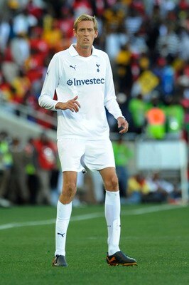 POLOKWANE, SOUTH AFRICA - JULY 16:  Peter Crouch of Tottenham during the 2011 Vodacom Challenge match between Kaizer Chiefs and Tottenham Hotspur at Peter Mokaba Stadium on July 16, 2011 in Polokwane, South Africa.  (Photo by Lefty Shivmabu/Gallo Images/G