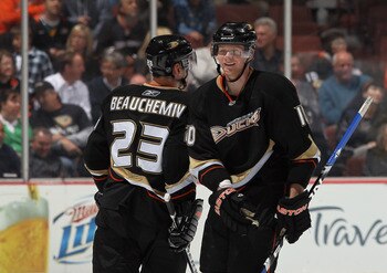 ANAHEIM, CA - APRIL 06:  Corey Perry #10 of the Anaheim Ducks looks on against the San Jose Sharks at Honda Center on April 6, 2011 in Anaheim, California.  (Photo by Jeff Gross/Getty Images)