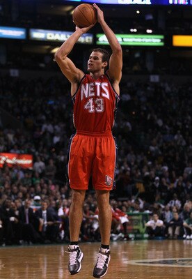 BOSTON - NOVEMBER 24:  Kris Humphries #43 of the New Jersey Nets takes a shot in the second half against the Boston Celtics on November 24, 2010 at the TD Garden in Boston, Massachusetts. The Celtics defeated the nets 89-83. NOTE TO USER: User expressly a