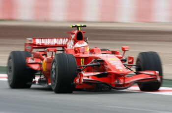 BARCELONA, SPAIN - FEBRUARY 25:  Michael Schumacher of Germany and Ferrari in action during day one of the Formula One Testing at the Circuit de Catalunya on February 25, 2008 in Barcelona, Spain.  (Photo by Ryan Pierse/Getty Images)