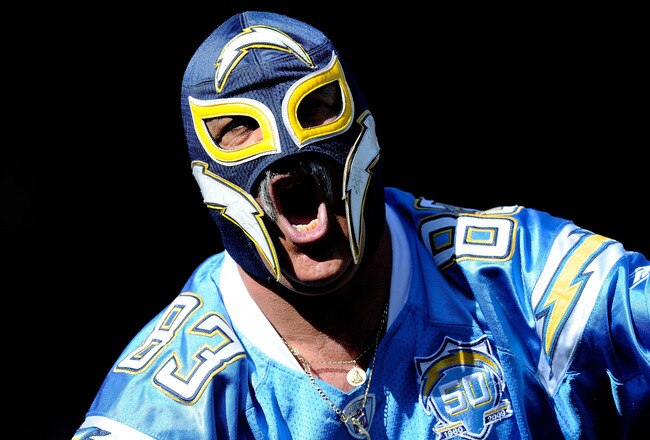 SAN DIEGO, CA - AUGUST 11:  A San Diego Chargers fan cheers before the NFL preseason game against the Seattle Seahawks at Qualcomm Stadium on August 11, 2011 in San Diego, California.  (Photo by Kevork Djansezian/Getty Images)