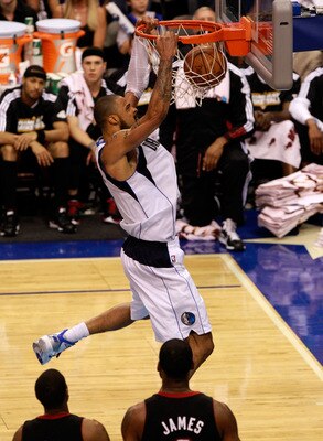 DALLAS, TX - JUNE 09:  Tyson Chandler #6 of the Dallas Mavericks dunks against LeBron James #6 of the Miami Heat in Game Five of the 2011 NBA Finals at American Airlines Center on June 9, 2011 in Dallas, Texas.  NOTE TO USER: User expressly acknowledges a